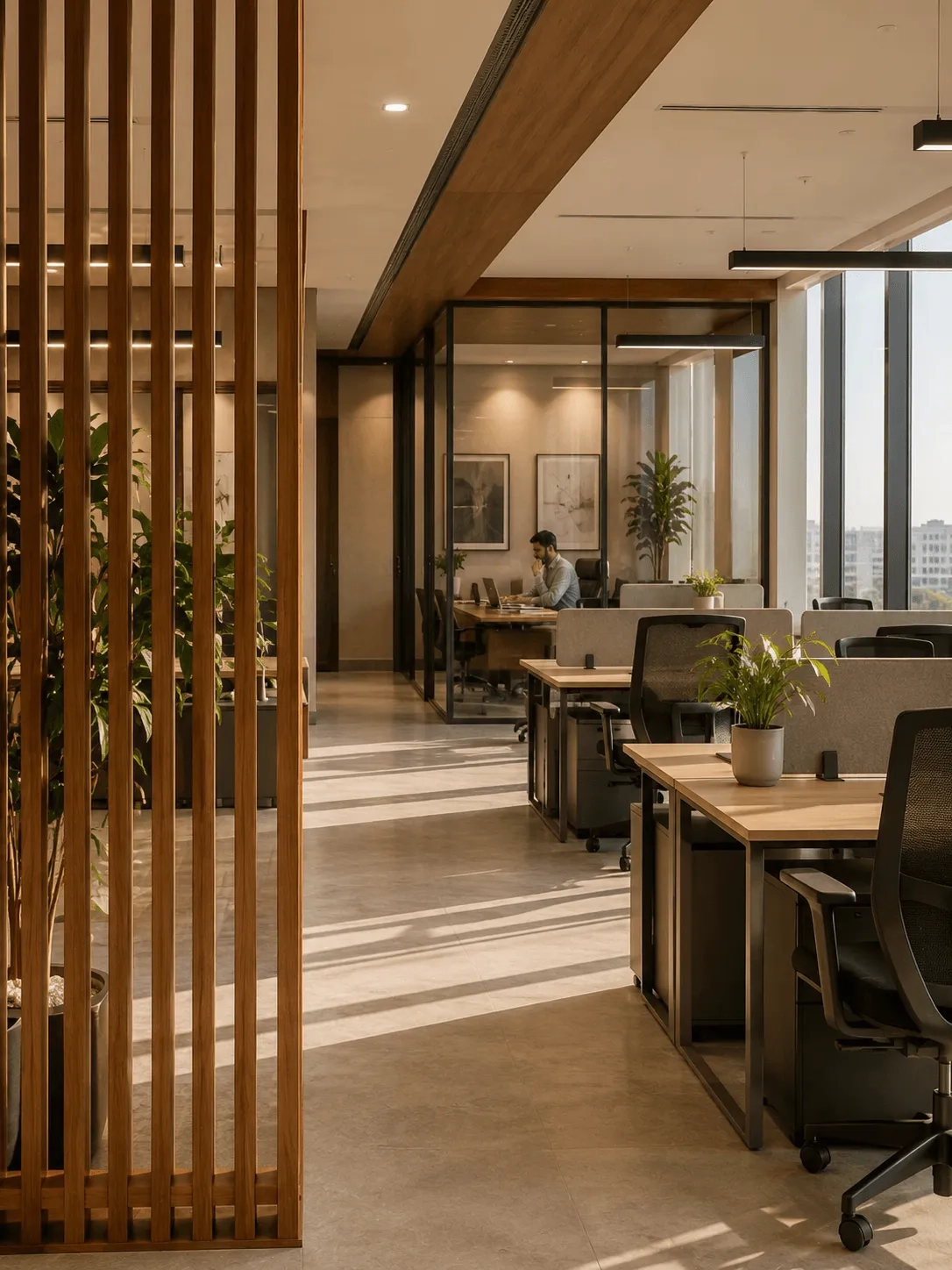 Modern open-plan office interior